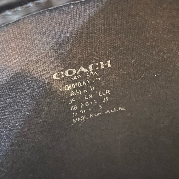 COACH Q8010 TRISHA II Black and Floral Canvas Rubber Rain Boots Size 6 - Picture 6 of 9